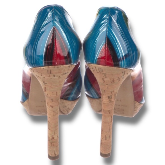 Gianmarco Lorenzi Multi Color Patent Leather Size US 9|IT 39 Excellent Pre-Loved - Picture 6 of 9